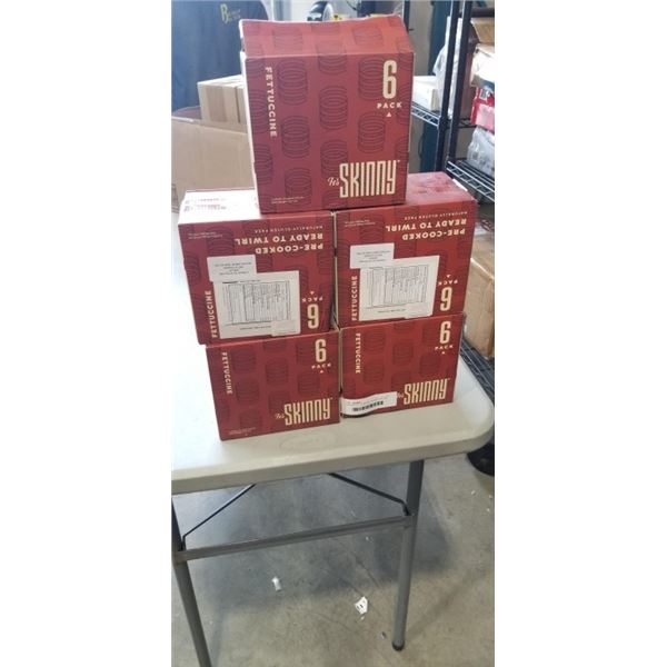 5 BOXES OF ITS SKINNY FETTUCCINE PRE COOKED PASTA