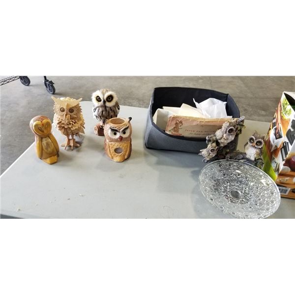 VEGETABLE CHOPPER / SLICER, COLLECTIBLE OWLS, 45 RECORDS ETC