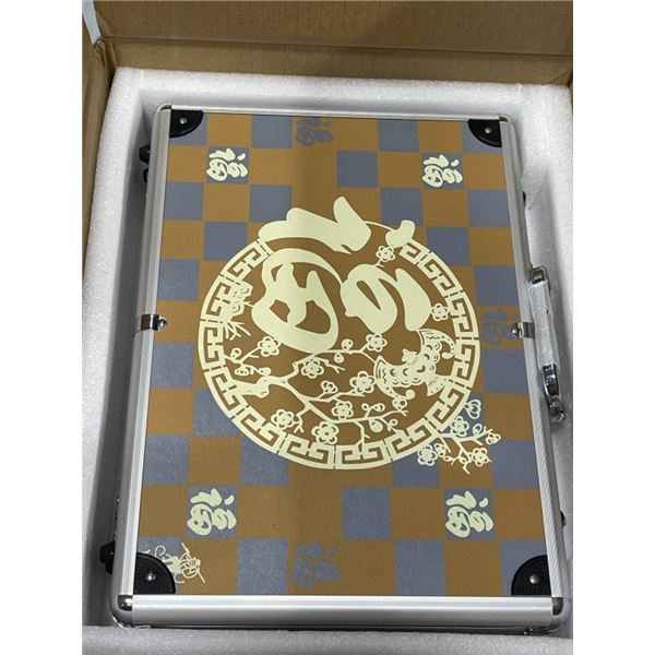 AS NEW YELLOW MOUNTAIN CHINESE MAHJONG SET IN CASE