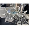 Image 1 : ROUND GLASS TOP PATIO TABLE AND 4 CHAIRS