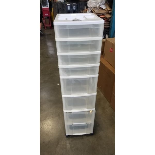8 DRAWER PLASTIC ROLLING ORGANIZER