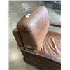 Image 4 : MODERN BROWN LEATHER ACCENT ARMCHAIR, WEAR ON ARMS BUT NO RIPS OR TEARS