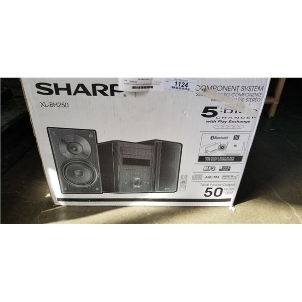 SHARP 5-DISC MICRO COMPONENT BLUETOOTH SPEAKER SYSTEM - TESTED WORKING, RETAIL $339