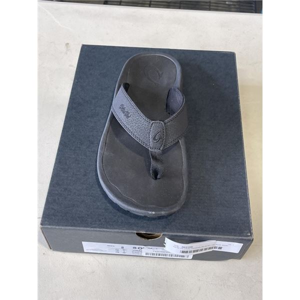 NEW OLUKAI OHANA BLACK / BLACK SIZE MENS 8