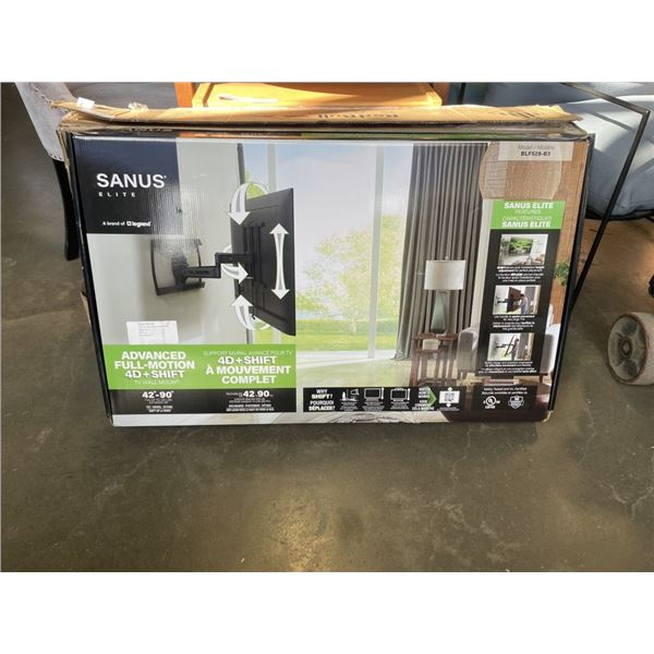 SANUS ELITE 42-90" ADVANCED FULL-MOTION 4D + SHIFT WALL MOUNT, RETAIL $439
