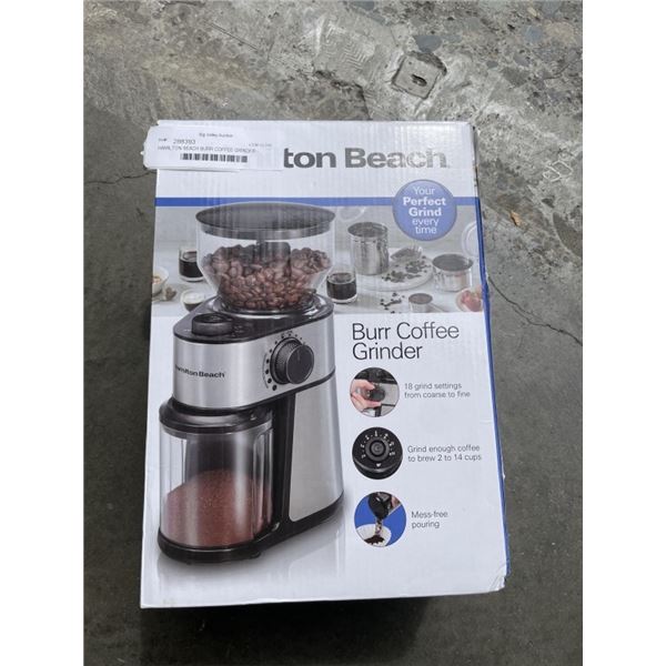 HAMILTON BEACH BURR COFFEE GRINDER - TESTED WORKING, RETAIL $59