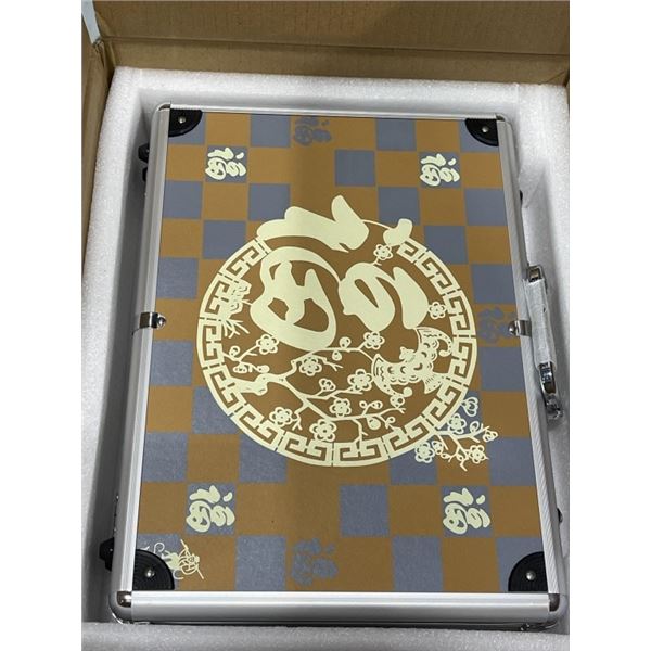 AS NEW YELLOW MOUNTAIN CHINESE MAHJONG SET IN CASE