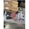 Image 1 : BOX OF NEW ITEMS INCLUDING NEW BEADS NEW SUNGLASSES AND JEWERLY STORAGE HOLDER