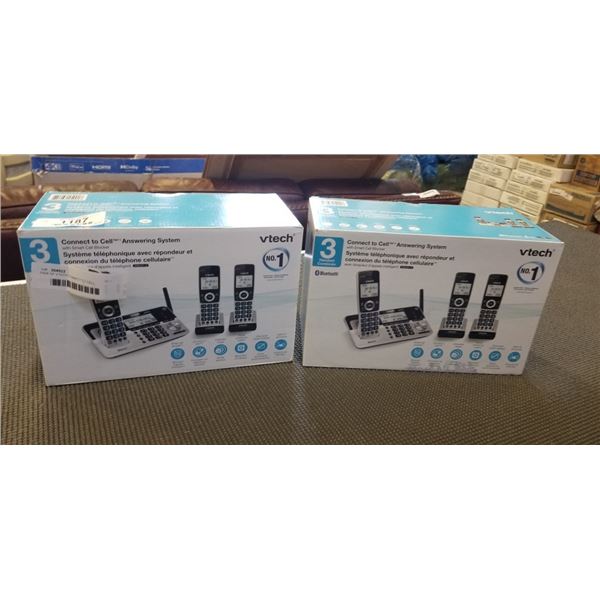 PAIR OF VTECH CONNECT TO CELL ANSWERING SYSTEMS WITH SMART CALL BLOCKER