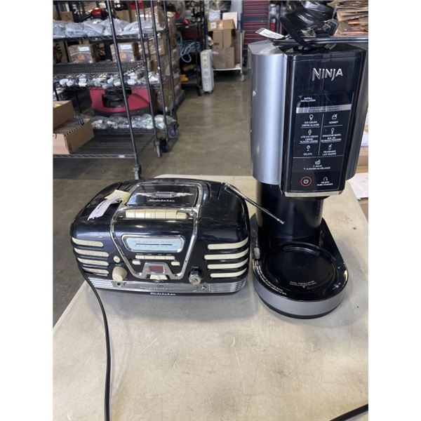 STUDEBAKER VINTAGE STYLE RADIO PLUS NINJA CREAMI FOR PARTS  AND 2 "HELLO BABY" BABY MONITORS