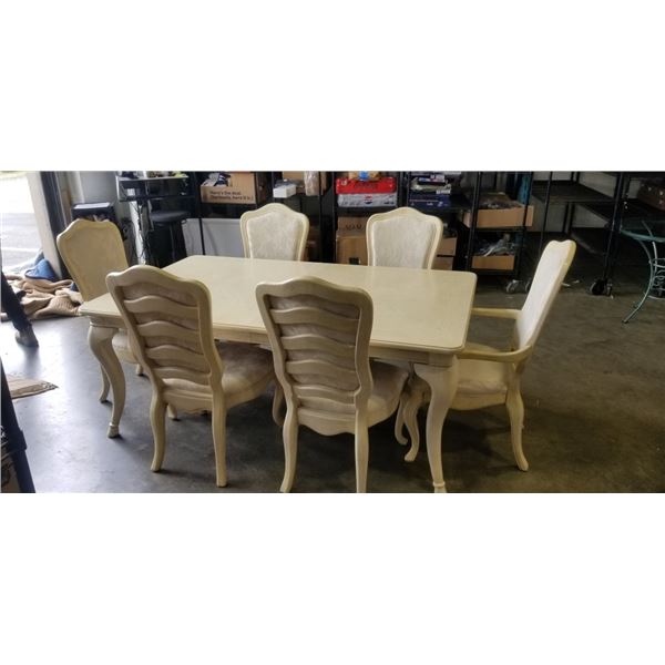 BERNHARDT SOLID WOOD LIGHT OAK DINING TABLE WITH 6 DINING CHAIRS, IN VERY GOOD CONDITION