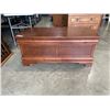 Image 1 : SOLID WOOD CHERRY FINISH STORAGE TRUNK