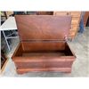 Image 4 : SOLID WOOD CHERRY FINISH STORAGE TRUNK