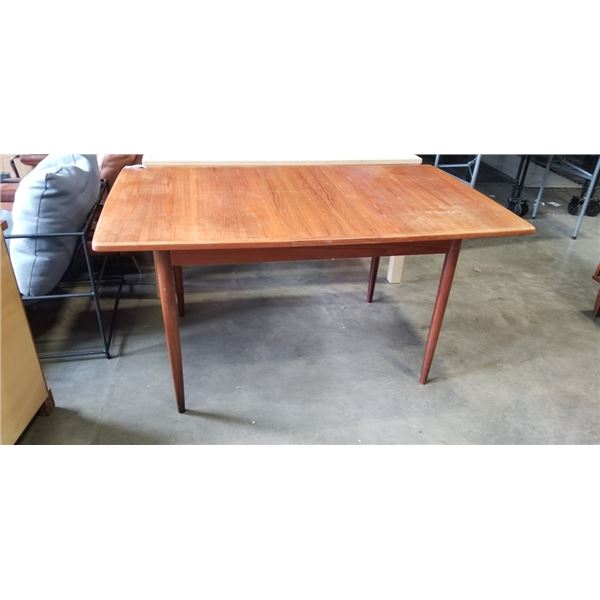MADE IN NORWAY TEAK DINING TABLE WITH EXTENSION LEAF