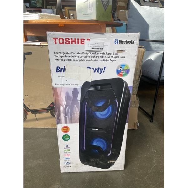 TOSHIBA TY-ASC65B WIRELESS BLUETOOTH PARTY SPEAKER W/ WIRELESS MIC - TESTED WORKING