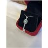 Image 3 : 1.00 CT GRA CERTIFIED ROUND BRILLIANT CUT MOISSANITE STONE VVS FANCY BLUE-GREEN COLOR WITH 33 ROUND 