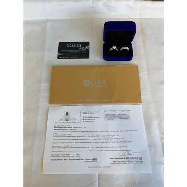 2.00 CT GRA CERTIFIED PRINCESS CUT MOISSANITE STONE VVS D COLOR WITH 10 SQUARE CUT CUBIC ZIRCONIA SE