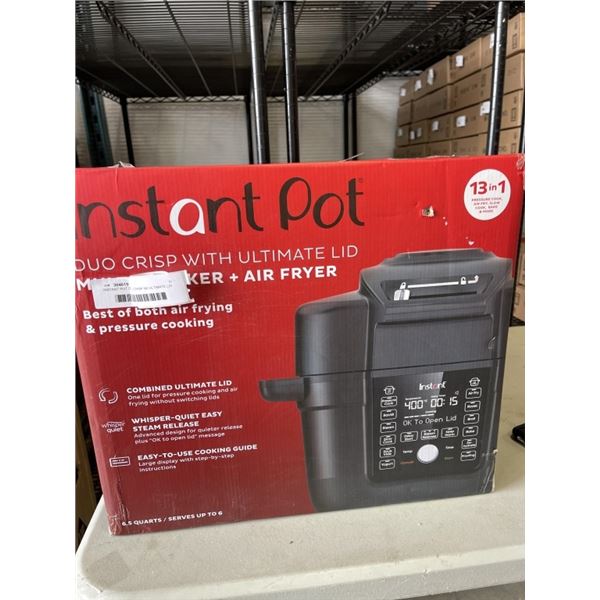 INSTANT POT DUO CRISP W/ ULTIMATE LID MULTI-COOKER AND AIR FRYER - TESTED WORKING, RETAIL $278
