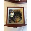 Image 3 : VINTAGE WOOD JEWELRY BOX W/ LOTS OF CONTENTS