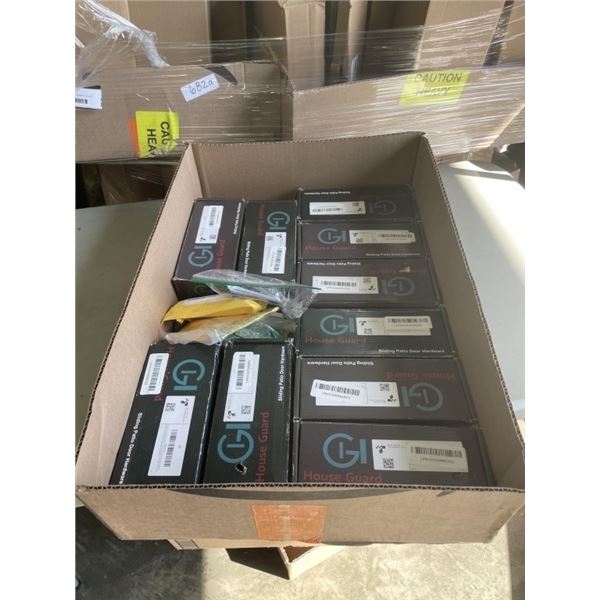 10 ASSORTED SLIDING DOOR HANDLE SETS. ASSORTED COLORS AND STYLES