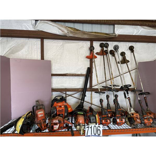 CHAIN SAWS, GRASS TRIMMERS & BLOWERS