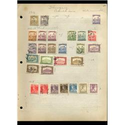 1916 Hungary Hand Made Stamp Collection Album Page  28 Pieces (STM-0066)