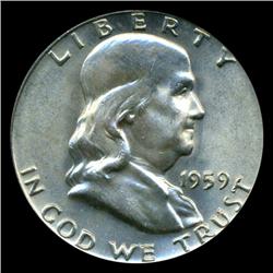 1959D Franklin Half Graded MS66 FBL (COI-4919)