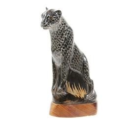 Water Buffalo Horn Scrimshaw Cheetah (CLB-215)