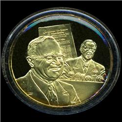 .75oz Franklin Mint PR70 DCAM 24k plated Sterling Silver Round History of the American Presidency H.