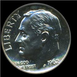 1962 Roosevelt Dime Graded ICG PR70 (COI-6397)