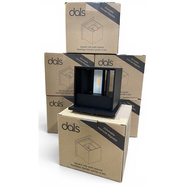 6-Pcs New DALS Outdoor Wall Sconce Cubix Black - RV: $1800 - LEDWALL001D