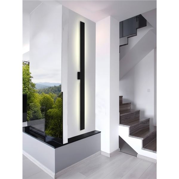 New - Kuzco Vesta 72-in Black LED All terior Wall - RV: $786 (AT7972-BK)
