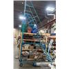 Image 1 : Tall Blue Steel Rolling Warehouse Ladder