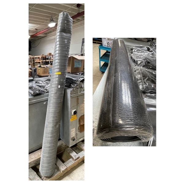 Metal ducting 6 1/2' x 10' and Roll of Rubber Floor Matting