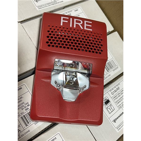 10-Pcs - New Edwards Compact Wall Horn/Strobe - RV: $500 - G1AVRF 15-75CD Red Fire Marking