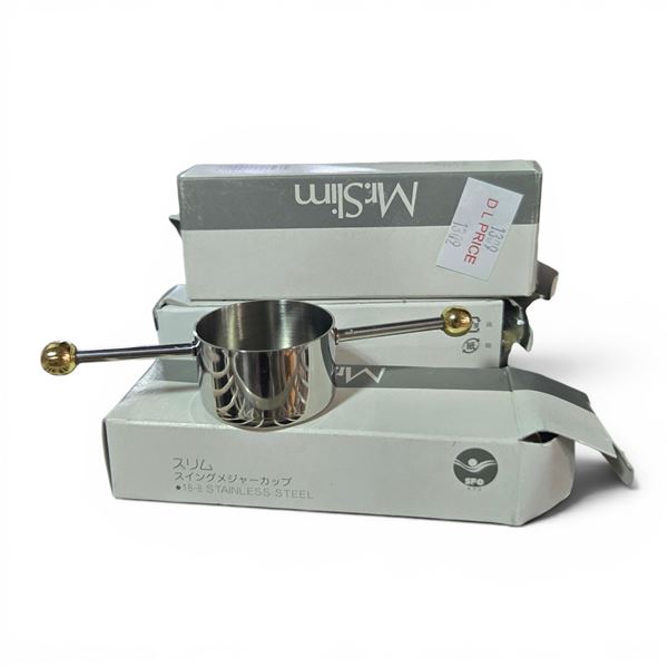 New Mr. Slim Stainless Bar Jigger Bartending Measuring Cups - approx. 12 pcs, Total R.V. $161