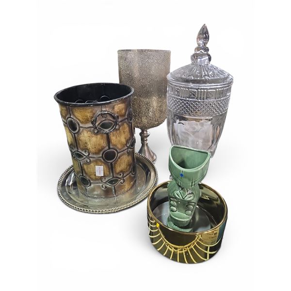 Group of Assorted Decorative Vases & Cake Stand