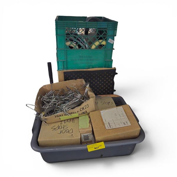 Group of Misc. Hardware & Mats - includes Metal Hooks/Door Stops Parts/Sealant Tapes & More