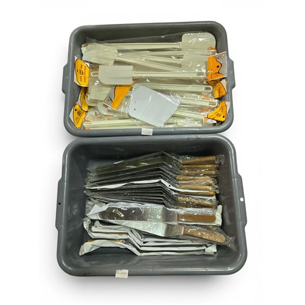 New Bins full of Professional Baking Spatulas & Frosting Spatulas - approx. 50 pcs each