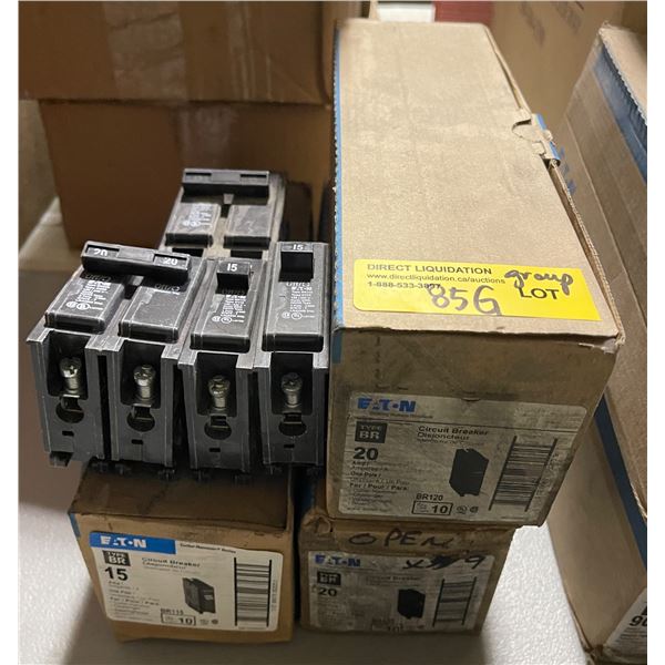 Assorted New Eaton Circuit Breakers - 2 Boxes BR120, 1 Box BR115