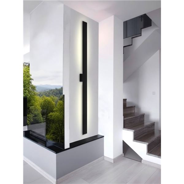 New - Kuzco Vesta 72-in Black LED All terior Wall - RV: $786 (AT7972-BK)