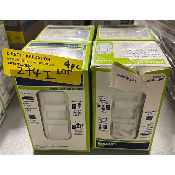 New - 4-Pcs Leviton IllumaTech Dimmer Switch - RV: $280 (IP710-DLZ)