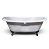 Image 1 : Double-End Clawfoot Bathtub - with Glass Shelf & Faucet (Some Hardware Parts are included)