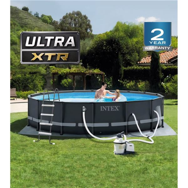 New in Box Intex Ultra XTR 20ft x 48" Round Above Ground Pool Set - Box Slightly Damaged. R.V. $1,