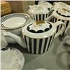 Image 2 : New Tea Set Satori Black & White - includes Tea pots/Plates/Creamer & Sugar Jar