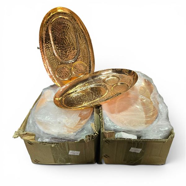 New Hammered Copper Serving Platters - approx. 24 pcs