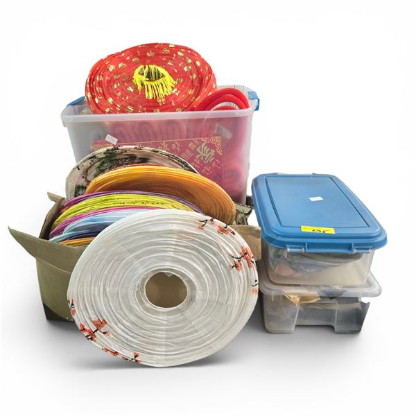 New Group of Assorted Decorative Chinese Lanterns Supplies & Fabrics - 4 Boxes