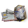 Image 1 : New Bin full of Commercial Stainless Frying Baskets, Silicone Baking Mats & Silver-Coated Quilted Ov
