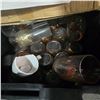 Image 3 : New Set of Japanese Ceramic Glazed Pots w/ Wooden Lids, Hammered Set Glass Tumblers & Wooden Spoons 