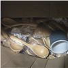 Image 4 : New Set of Japanese Ceramic Glazed Pots w/ Wooden Lids, Hammered Set Glass Tumblers & Wooden Spoons 
